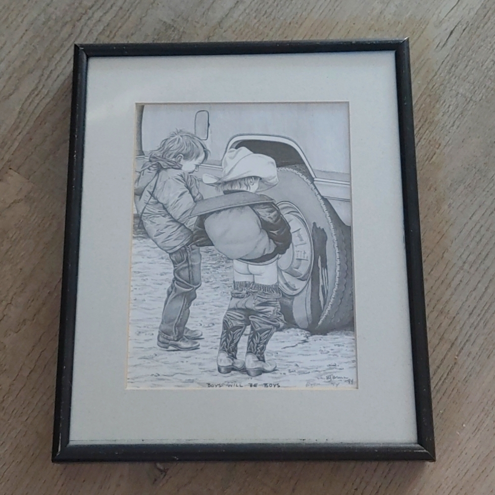 Framed Limited Edition Pencil Art Piece By Re-knowned Artisan Bernie Brown 94